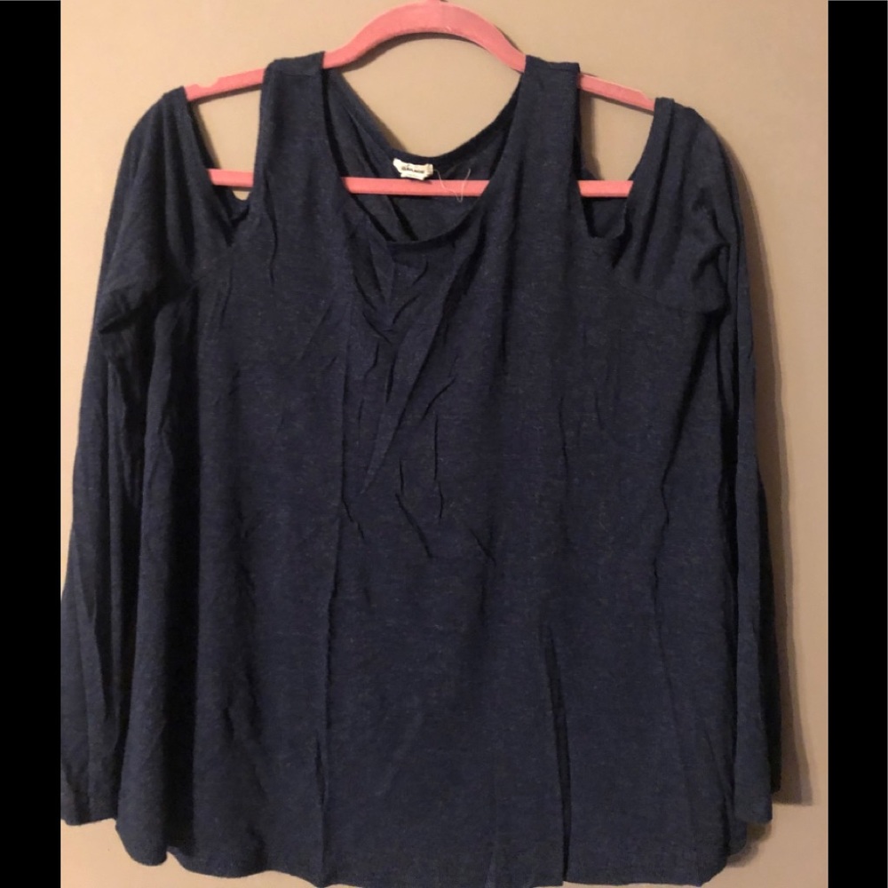Garage cold shoulder long sleeve shirt